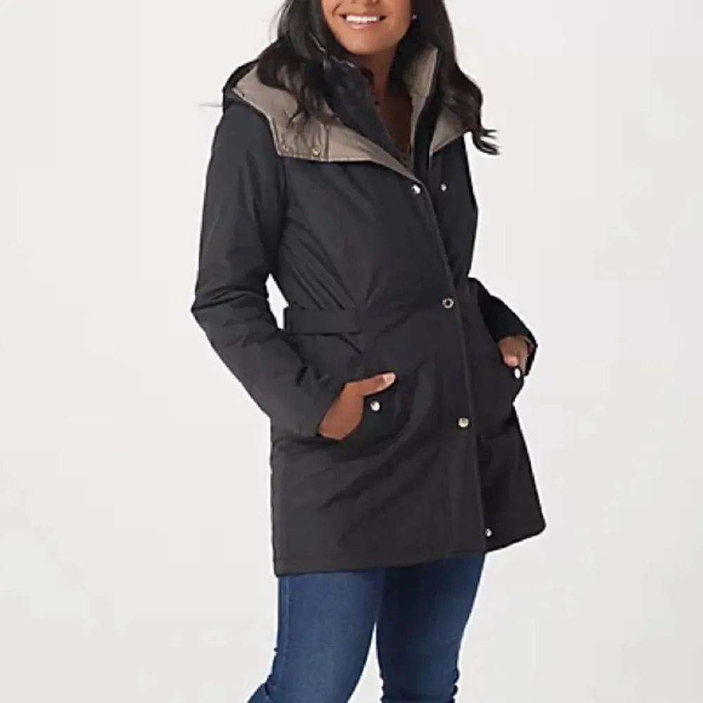 Susan Graver Water Resistant Jacket with Contrast Hood